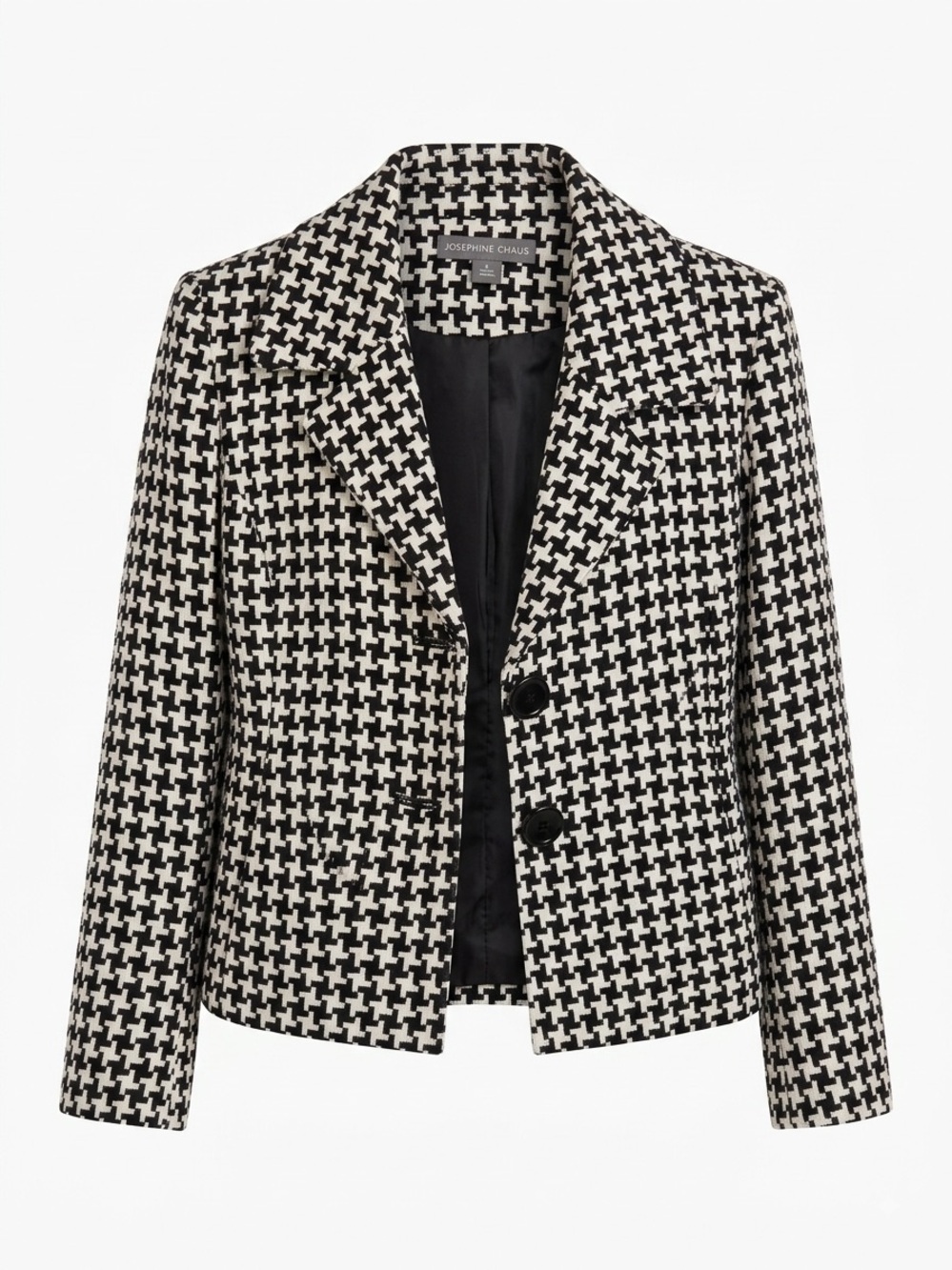 Josephine Chaus Black & White Houndstooth Blazer (Size 6)